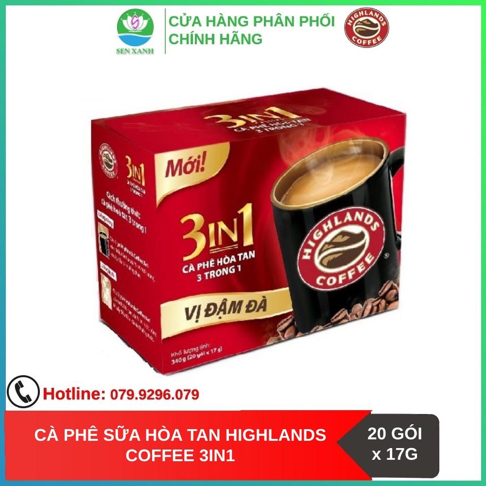 Mua 3 tặng 1 Cà phê hòa tan 3in1 Highlands Coffee 20 gói - 17g