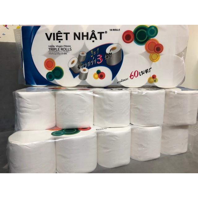 Giấy vệ sinh việt nhật 10 cuộn x 3 lớp, hàng chuẩn công nghệ Nhật