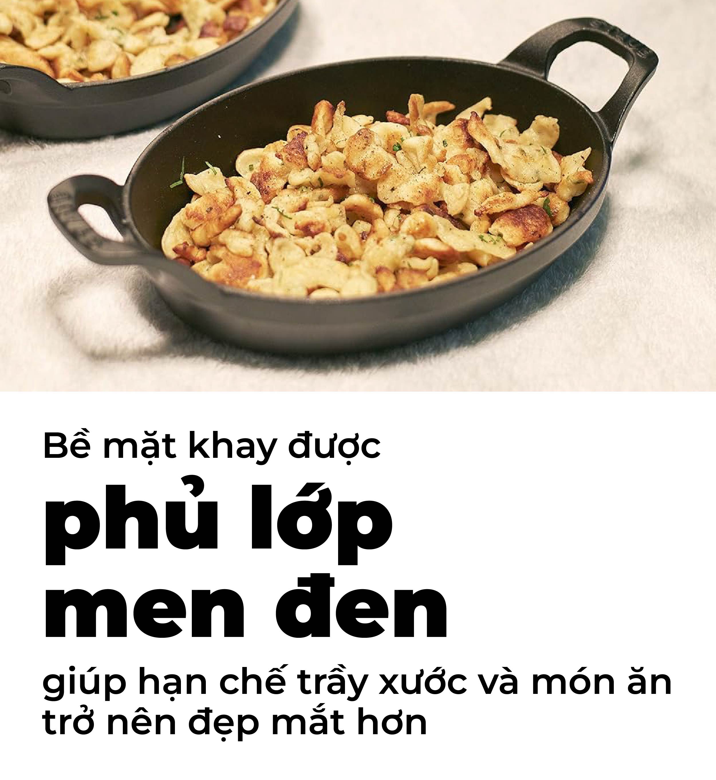 Staub - Khay oval màu đen - 37cm (B)