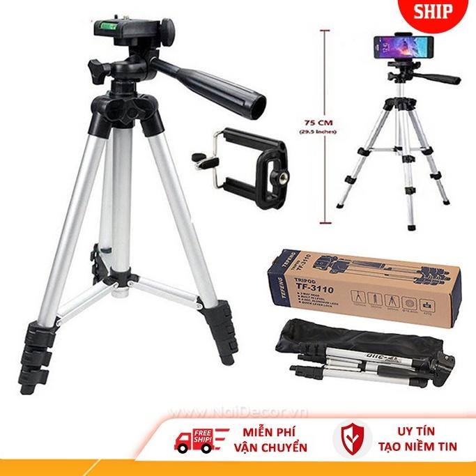 Giá đỡ điện thoại Tripod -kèm kẹp điện thoại 3 chân-điều khiển remote tương thích với nhiều dòng máy