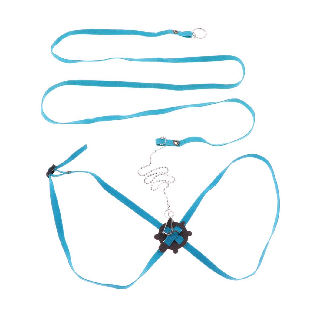 Adjustable Hamster Ferret Harness Leash for Pet Small Animal Blue Large