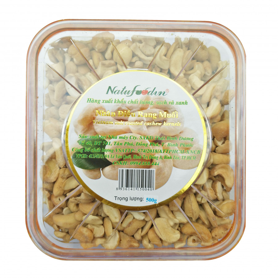 Hạt Điều Mảnh, Snack Điều Hộp 500g Thơm Giòn | Natufoodvn | Bình Phước