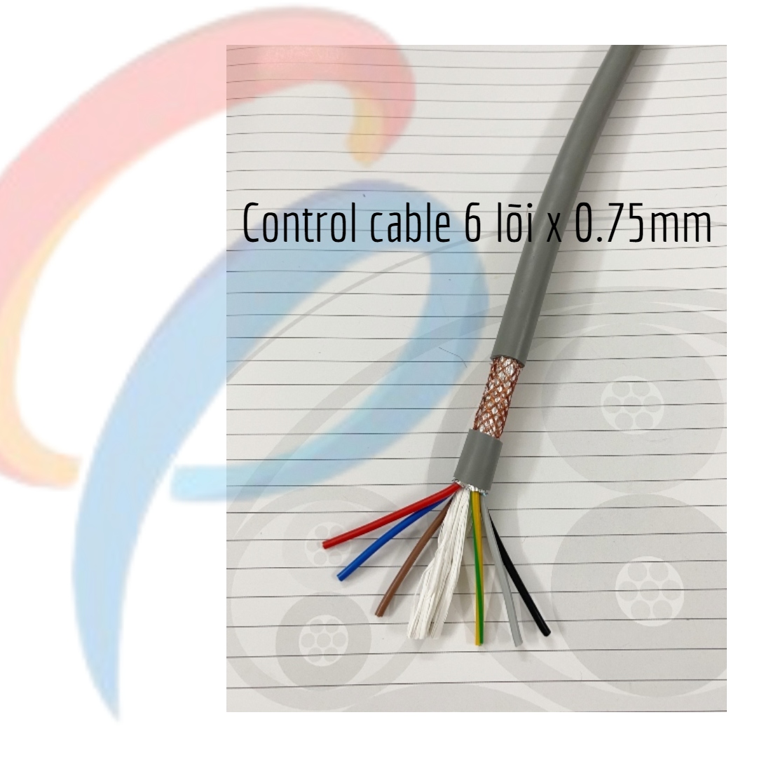 Cáp điều khiển 6 lõi x 0.75mm có lưới chống nhiễu điện áp 500 volt