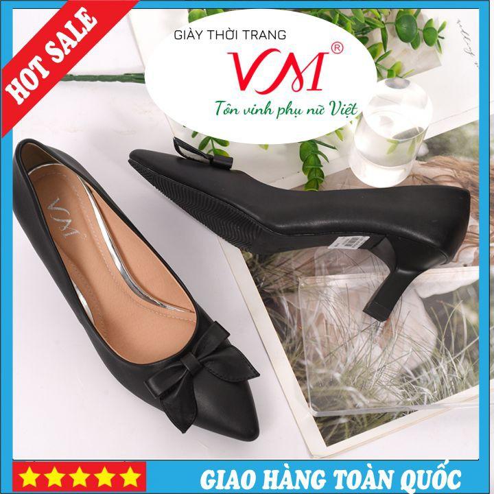 Giầy Cao Gót 5 Phân, Màu Đen Truyền Thống, Mũi Nhọn Thanh Lịch - HT16A.5F.Đen(V)