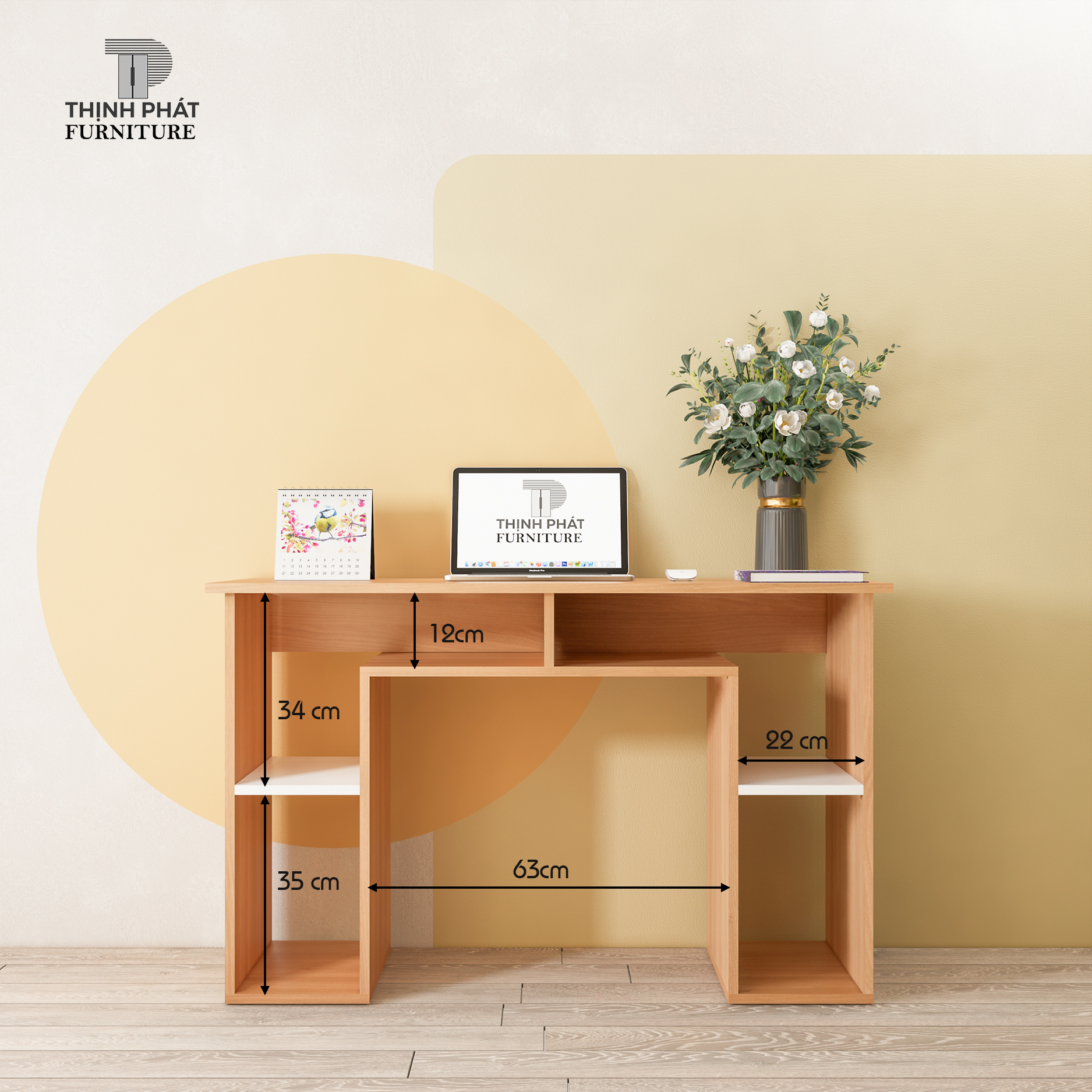 BÀN LÀM VIỆC – BÀN HỌC NHIỀU TẦNG KỆ SÁCH THỊNH PHÁT FURNITURE BLV-TP06