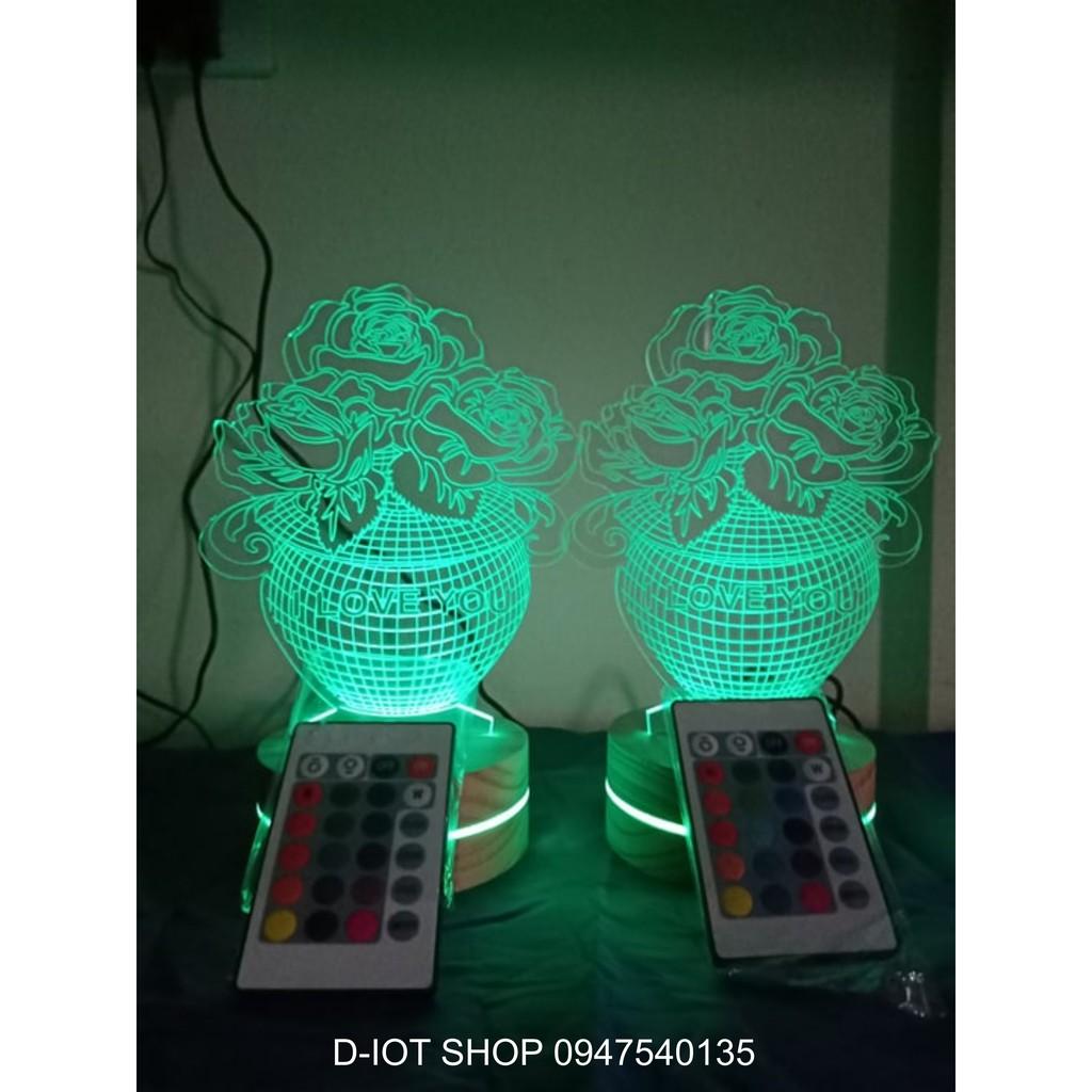 Đèn Led 3D hình lọ hoa đẹp