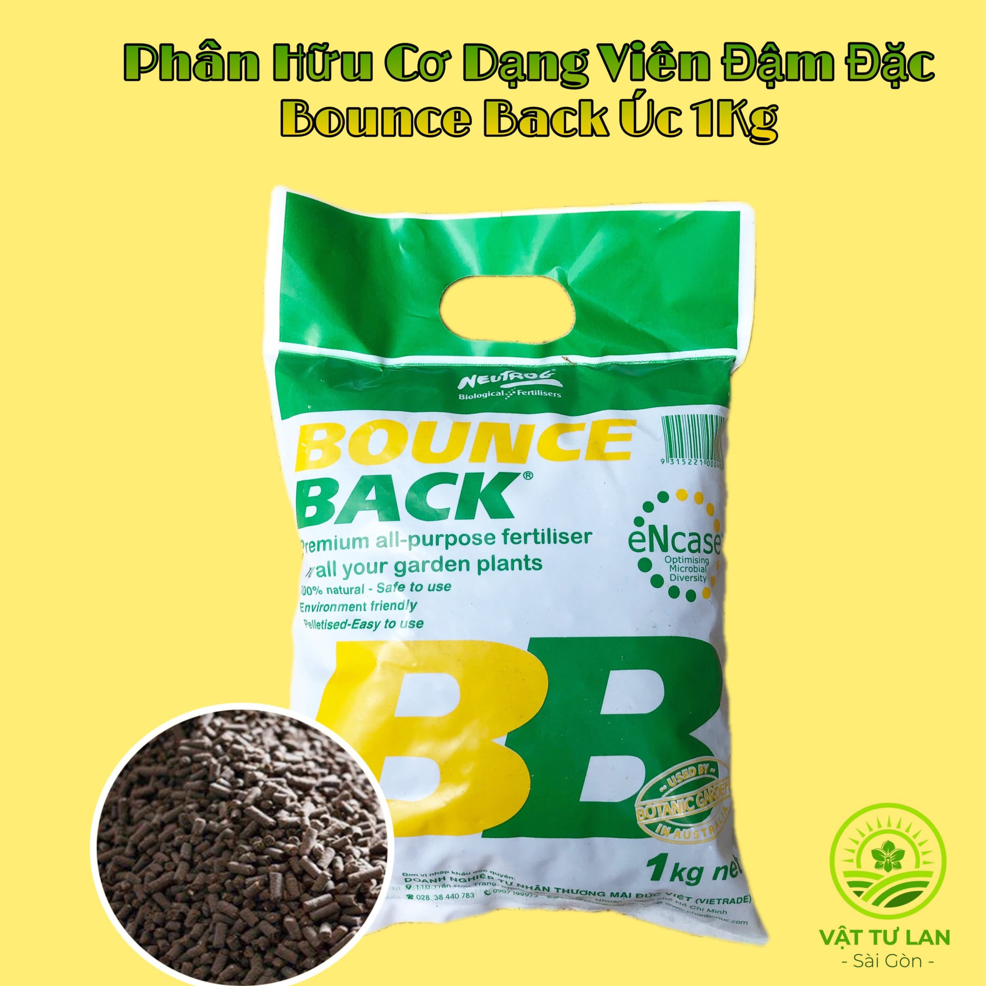 Phân bón hữu cơ đậm đặc dạng viên của Úc Bounce Back có bổ sung vi lượng