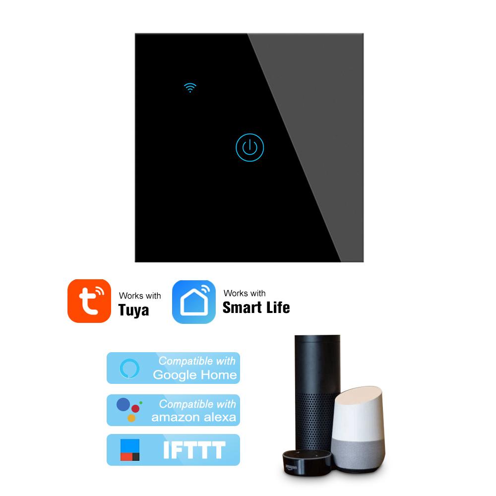 Wifi Smart Wall Touch Switch 3 Gang Glass Panel Mobile APP Tuya/Touch Control Timer No Hub Required Compatible with Google Home/Nest & Amazon Alexa