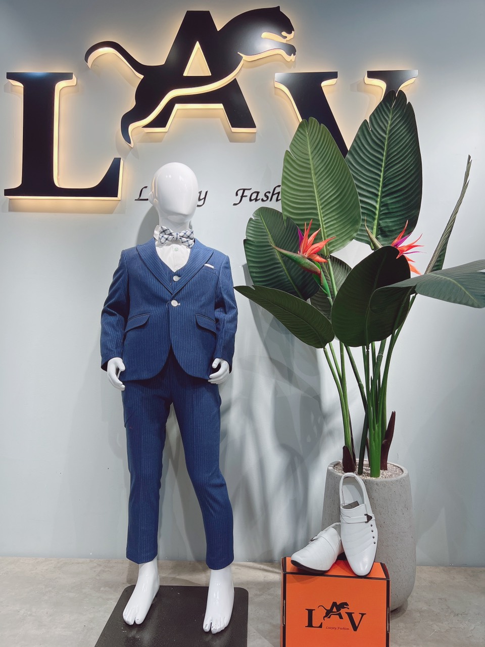 Vest bé trai cao cấp màu Xanh MS2015