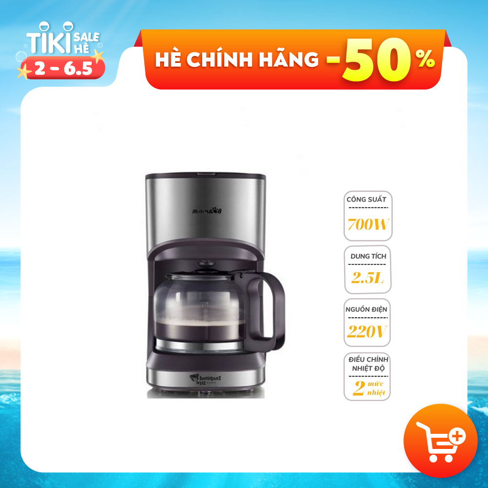 Máy Pha Cà Phê Tại Nhà Nhỏ Gọn Tiện Dụng BEAR KFJ-A07V1 Pha Cafe Dung Tích 700ml - Hàng Nhập Khẩu