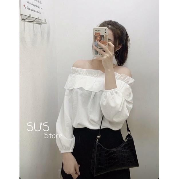 Áo trễ vai ba màu chất đũi thoáng mát siêu xinh Thời trang Nữ MTShop Vinh