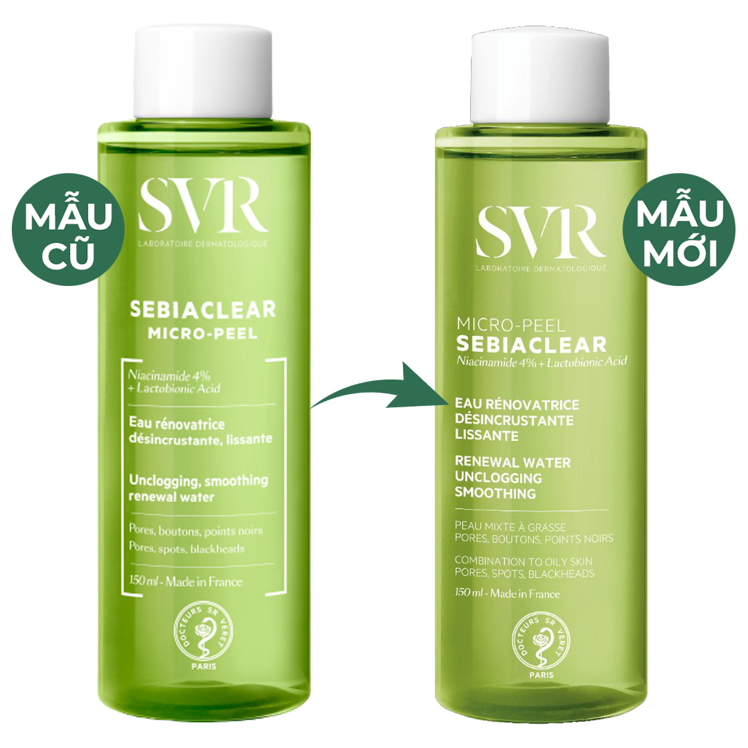 Nước Cân Bằng Giảm Mụn Và Thông Thoáng Lỗ Chân Lông SVR Sebiaclear Micro - Peel 150ml