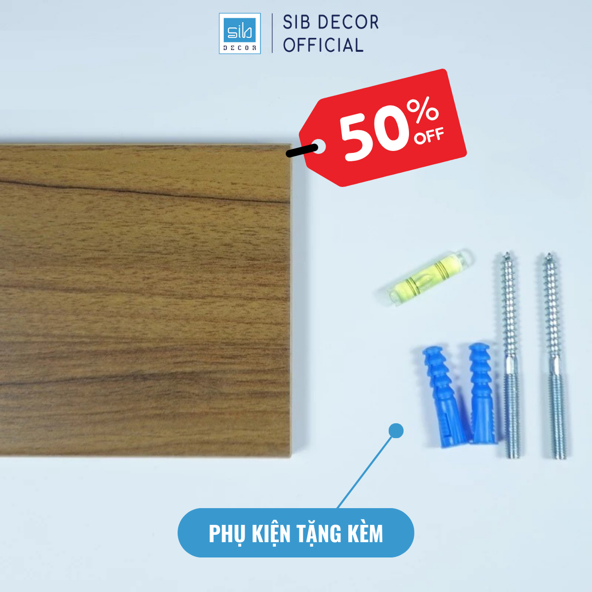 [Tặng phụ kiện khoan tường] Kệ Gắn Tường Spa, Nail, Kệ Sơn Móng SIB Deor Rộng 10cm, Dài 20cm Đến 50cm KT010