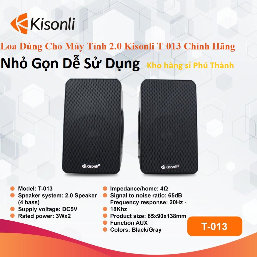 LOA VI TÍNH 2.0 kISONLI T-013 - JL -HÀNG CHÍNH HÃNG