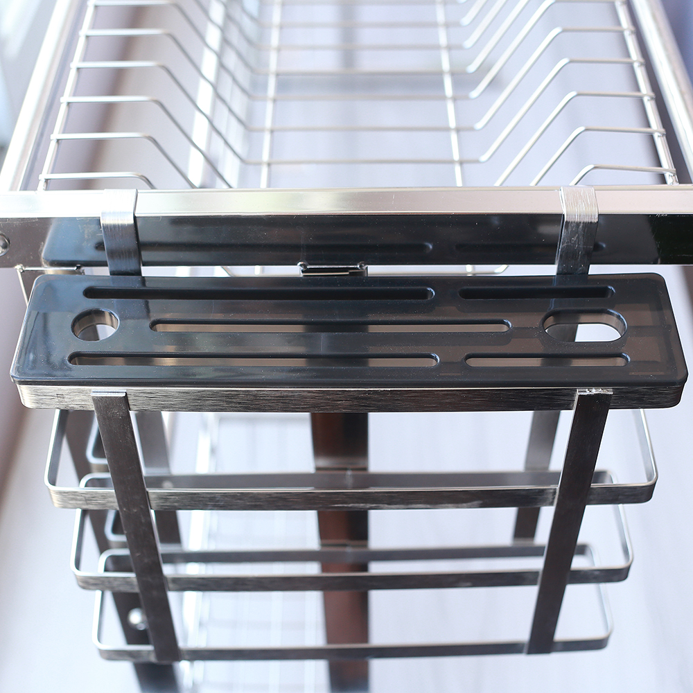 Kệ chén đa năng gác trên bồn rửa chén 6 ngăn inox 304 Hobby Home Decor KC6N co giãn bề ngang không rỉ sét