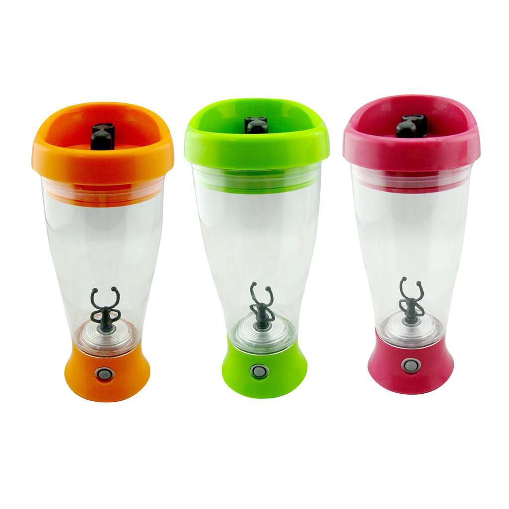 Self Stirring Coffee Tea Mug Automatic Mixing Cup Outdoor Travel Orange