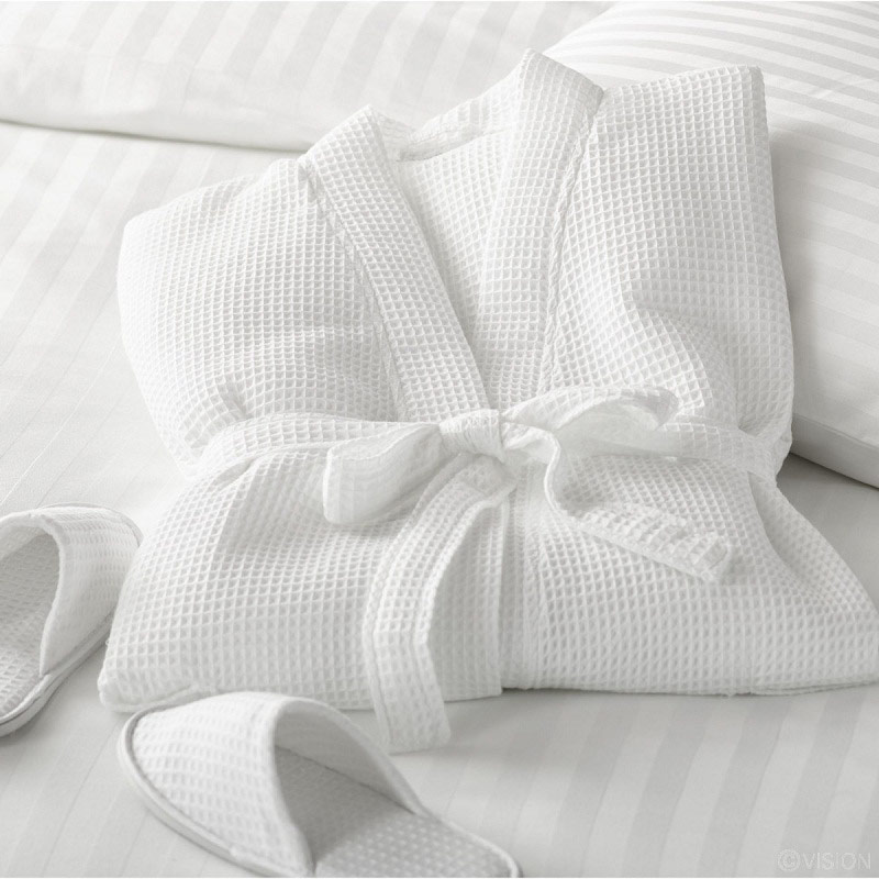 Áo choàng tắm Kimono dệt 100% cotton, áo choàng tắm khách sạn, Spa, Homestay