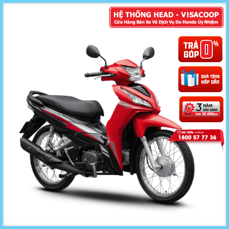 Xe máy Honda Wave RSX 2024 - Đỏ Đen - Tiêu chuẩn