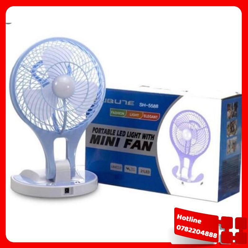 Quạt Sạc Tích Điện Đèn Led Gấp Gọn Minifan 5580 - Loại Tốt