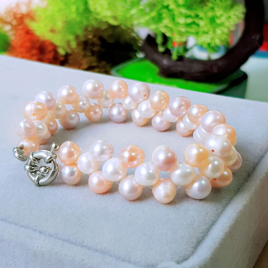Vòng Tay Ngọc Trai Nước Ngọt Thiên Nhiên Cao Cấp - Chuỗi Kết Hoa Đa Sắc - Trang Sức Cô Tấm - VILA PEARL  - Nhiều Màu - CTJ4211