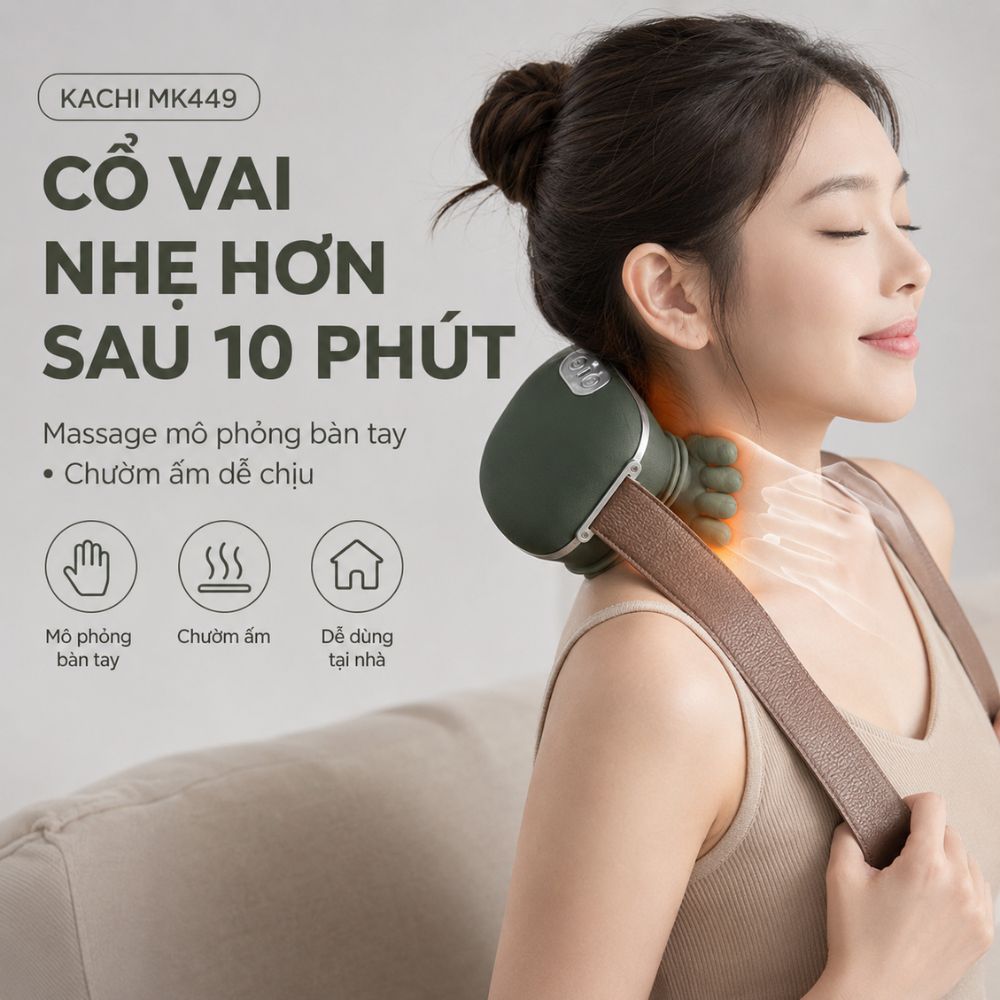 Máy Massage Cổ Vai Gáy Kachi MK449 - Giải Pháp Thư Giãn Hoàn Hảo - Hàng chính hãng