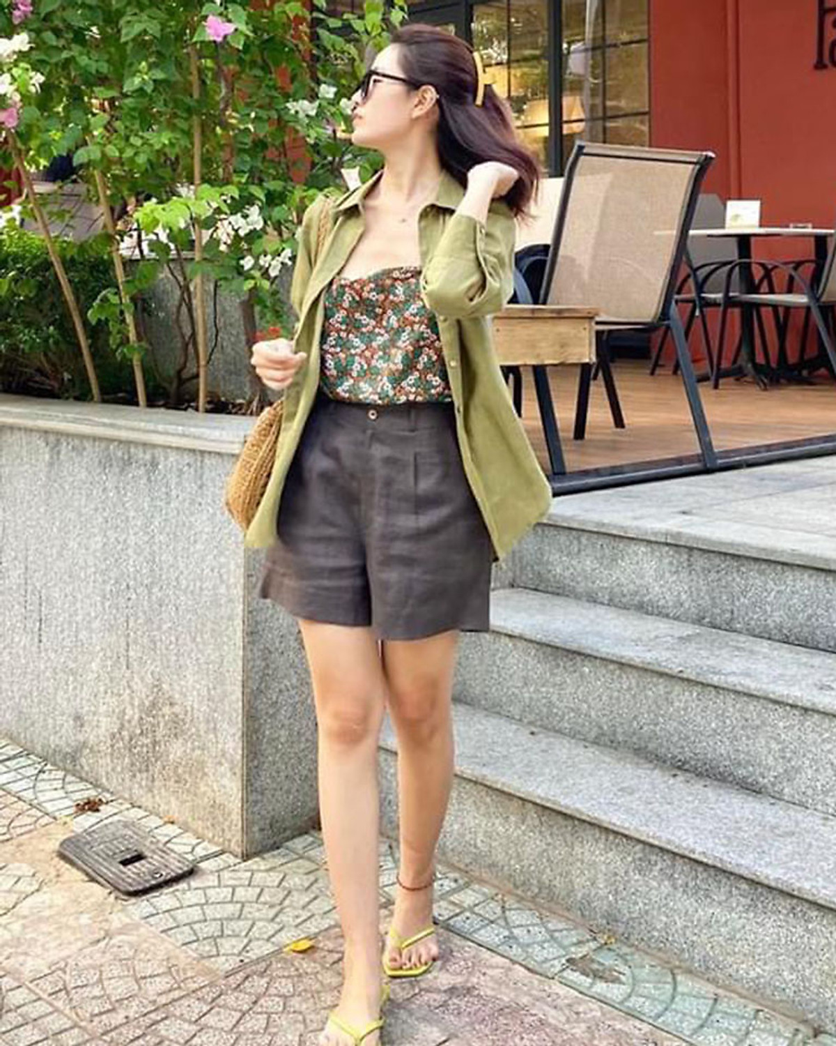 Áo sơ mi nữ dài tay form rộng Basic Linen tưng premium cao cấp