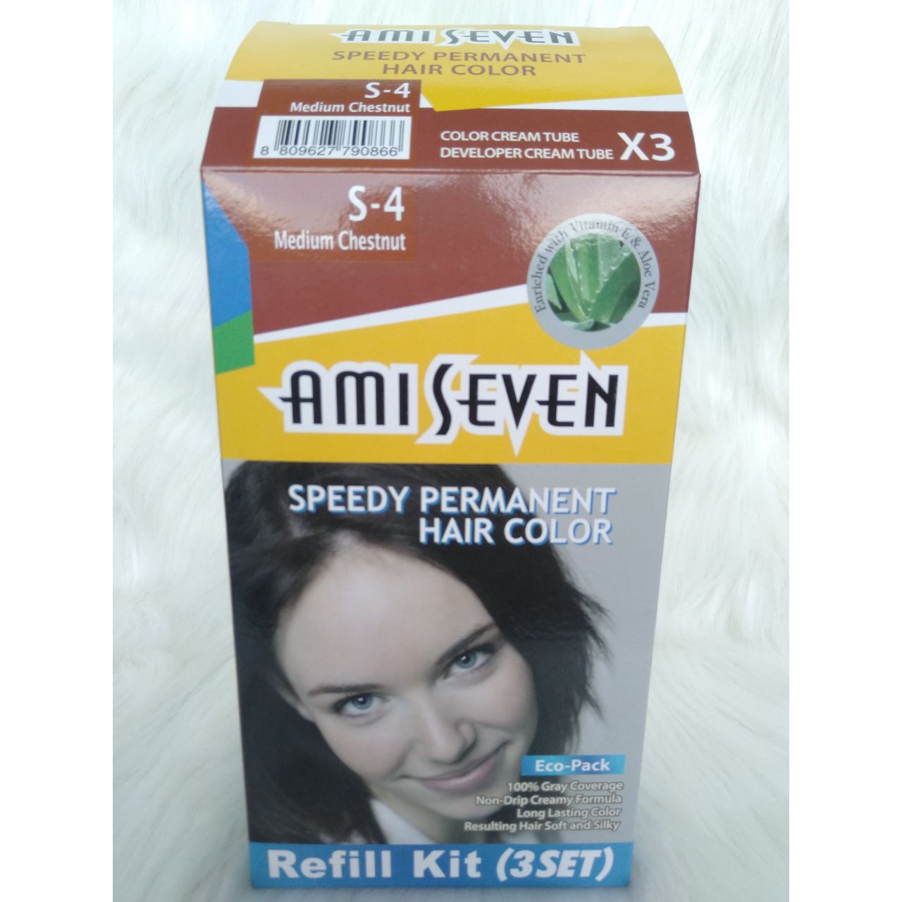 Nhuộm phủ bạc dược thảo SIÊU TiẾT KiỆM Ami Seven Nhanh 7 phút - S4 - NÂU HẠT DẺ