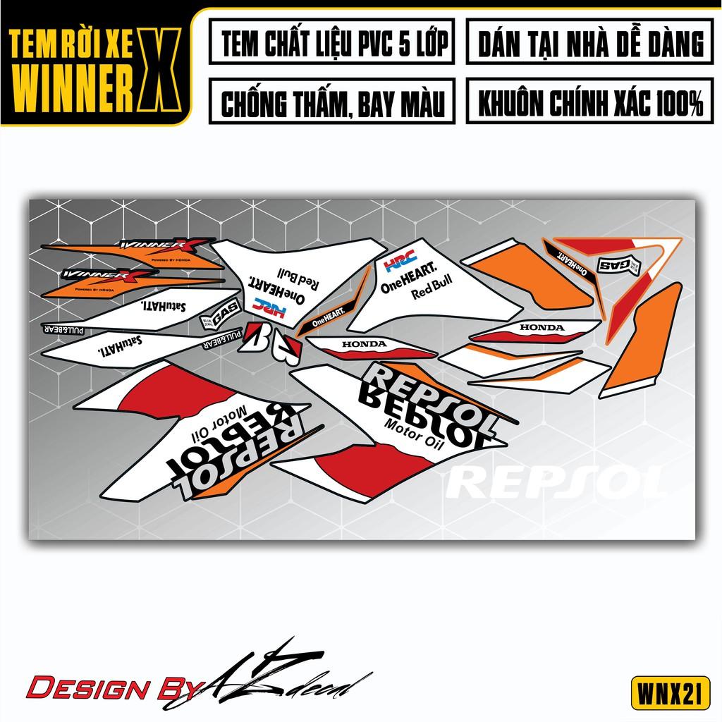 Tem Rời Dán Xe Winner X Mẫu Repsol 02 | WNX21 | Decal Chế Xe Máy Chống Nước, Chống Bay Màu, Cắt CNC Khuôn Sẵn