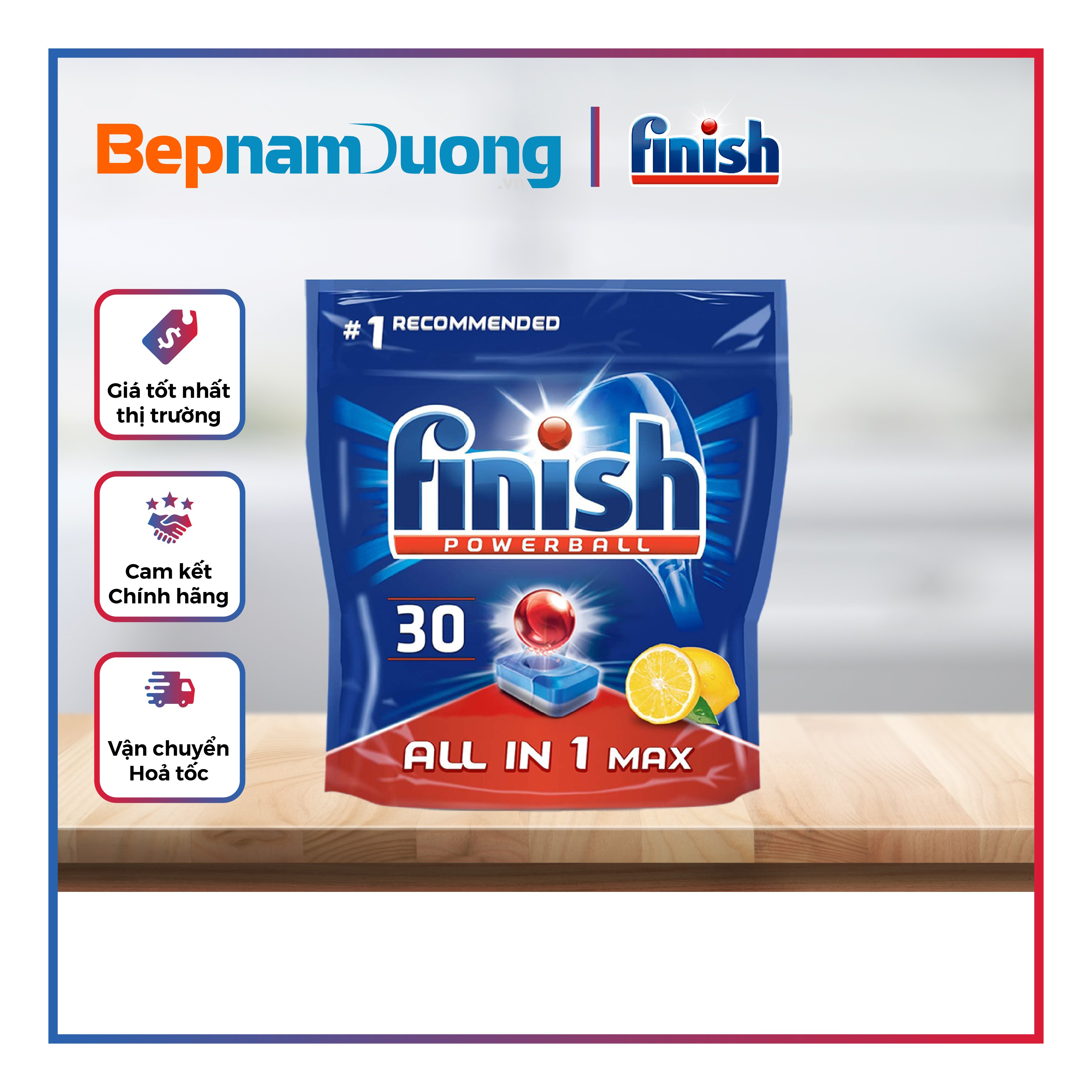 Viên rửa bát Finish All In One Max 30 Viên