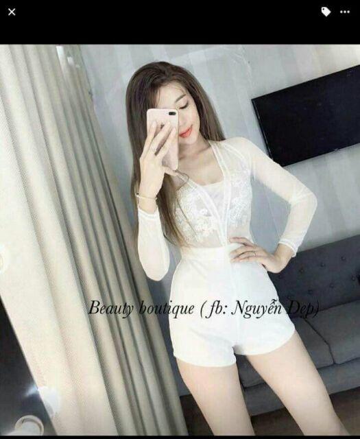 Jump lưới viền ren short thun