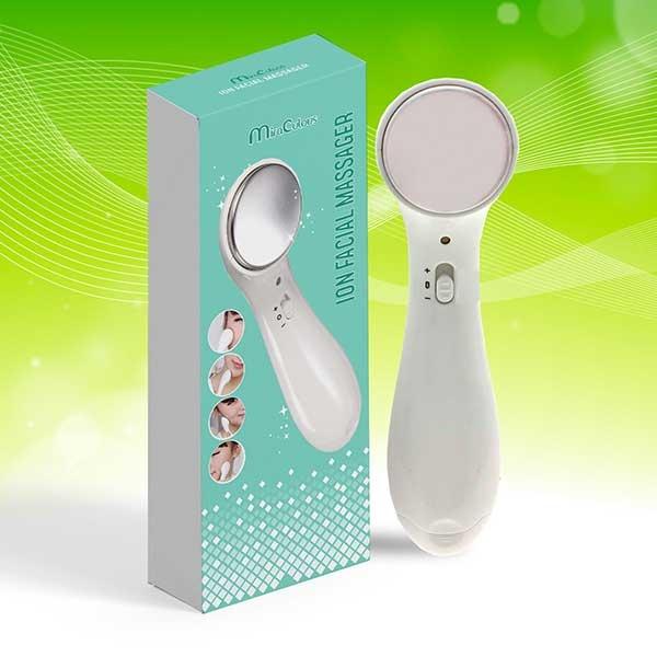 Combo máy massage vật lý trị liệu cổ vai gáy 4 miếng dán và máy massage mặt dùng pin