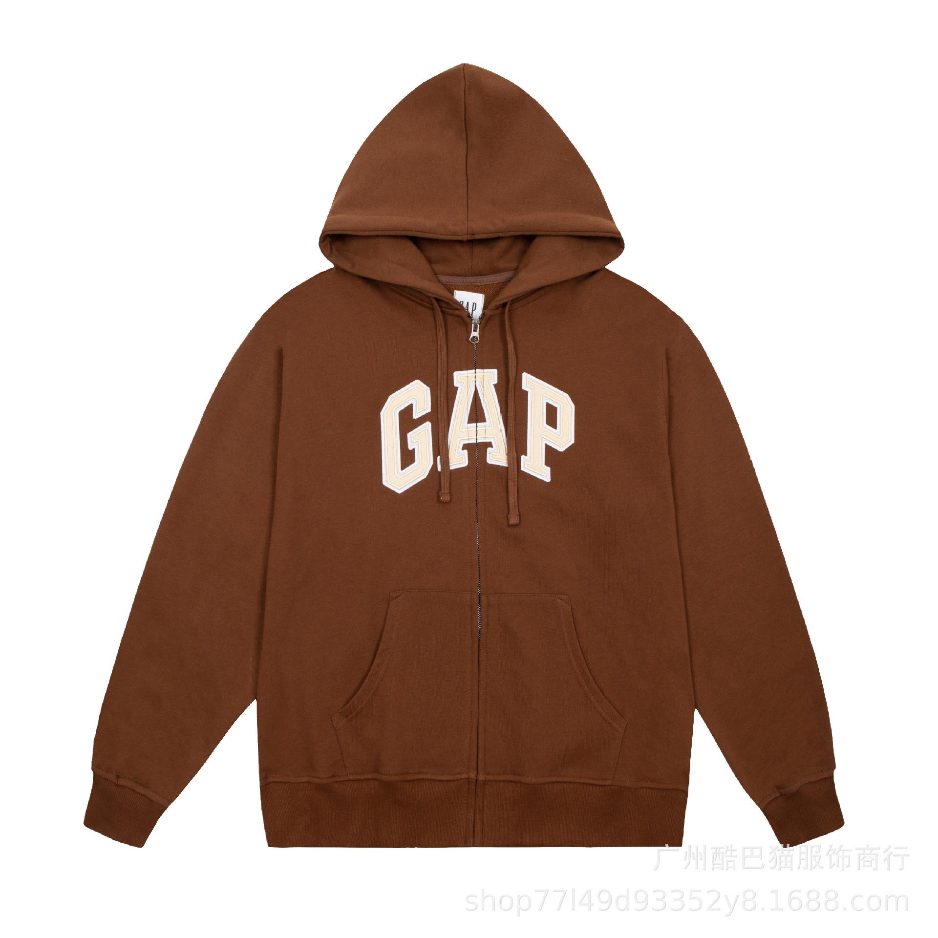 Phiên bản chính xác và thuận lợi nhất của mùa thu chữ Nhật Bản GP màu kem thêu nhiều màu áo len nam mỏng có mũ trùm đầu có khóa kéo ins