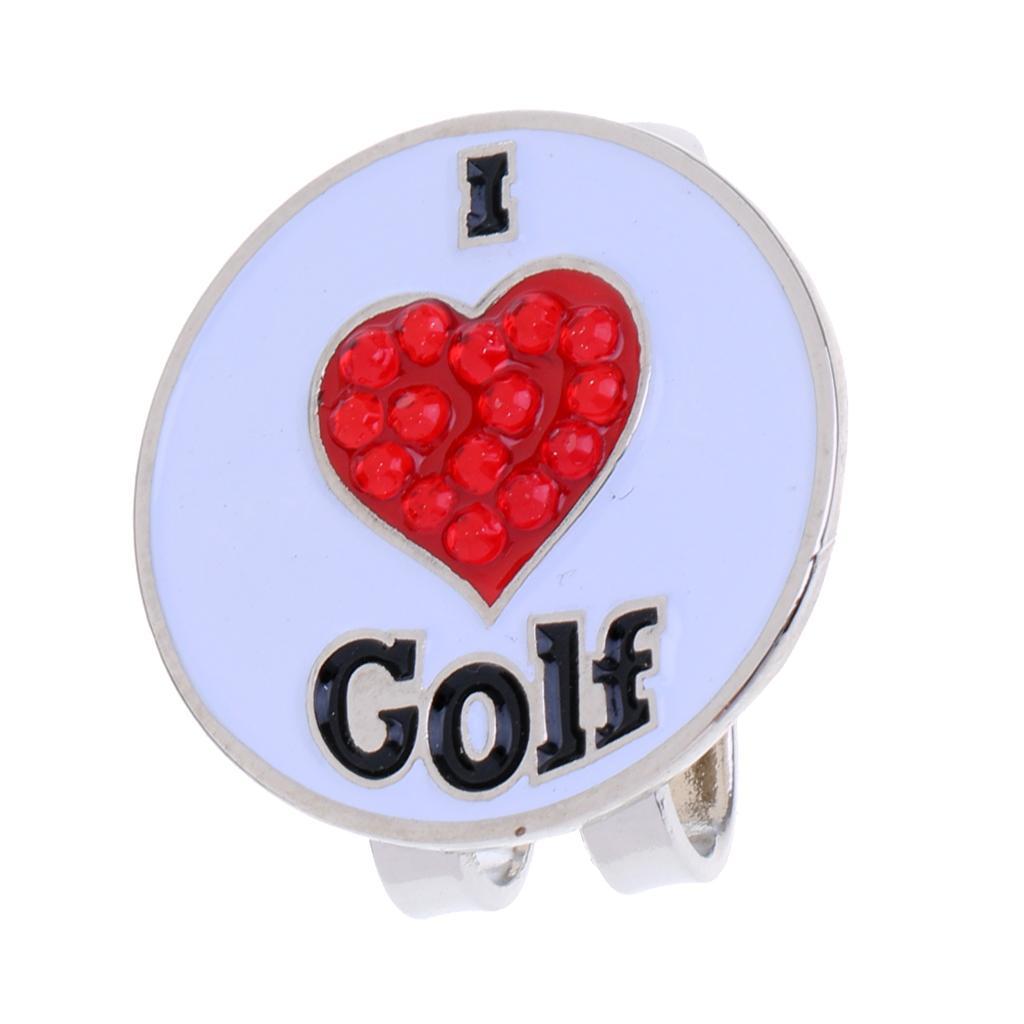 3x Alloy Golf Ball Marker Hat Clip Golf Gift Golf Design White