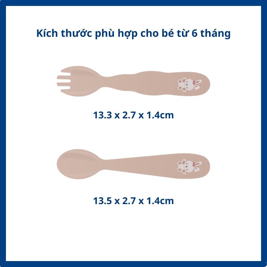 Thìa Dĩa Ăn Dặm Cho Bé Thương hiệu Tramontina Thiết Kế Hoạt Hình Dễ Thương Chất Liệu An Toàn Không Chứa BPA Sản Xuất Tại Brazil