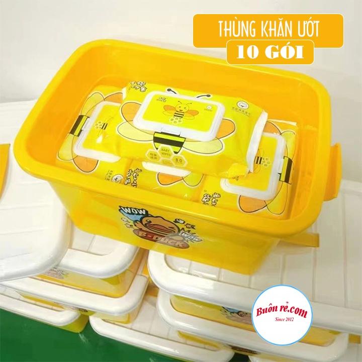 COMBO 5 GÓI Khăn giấy ướt B Duck TẶNG KÈM Thùng nhựa – Giấy ướt vịt vàng cute, dễ dàng mang theo - 01570