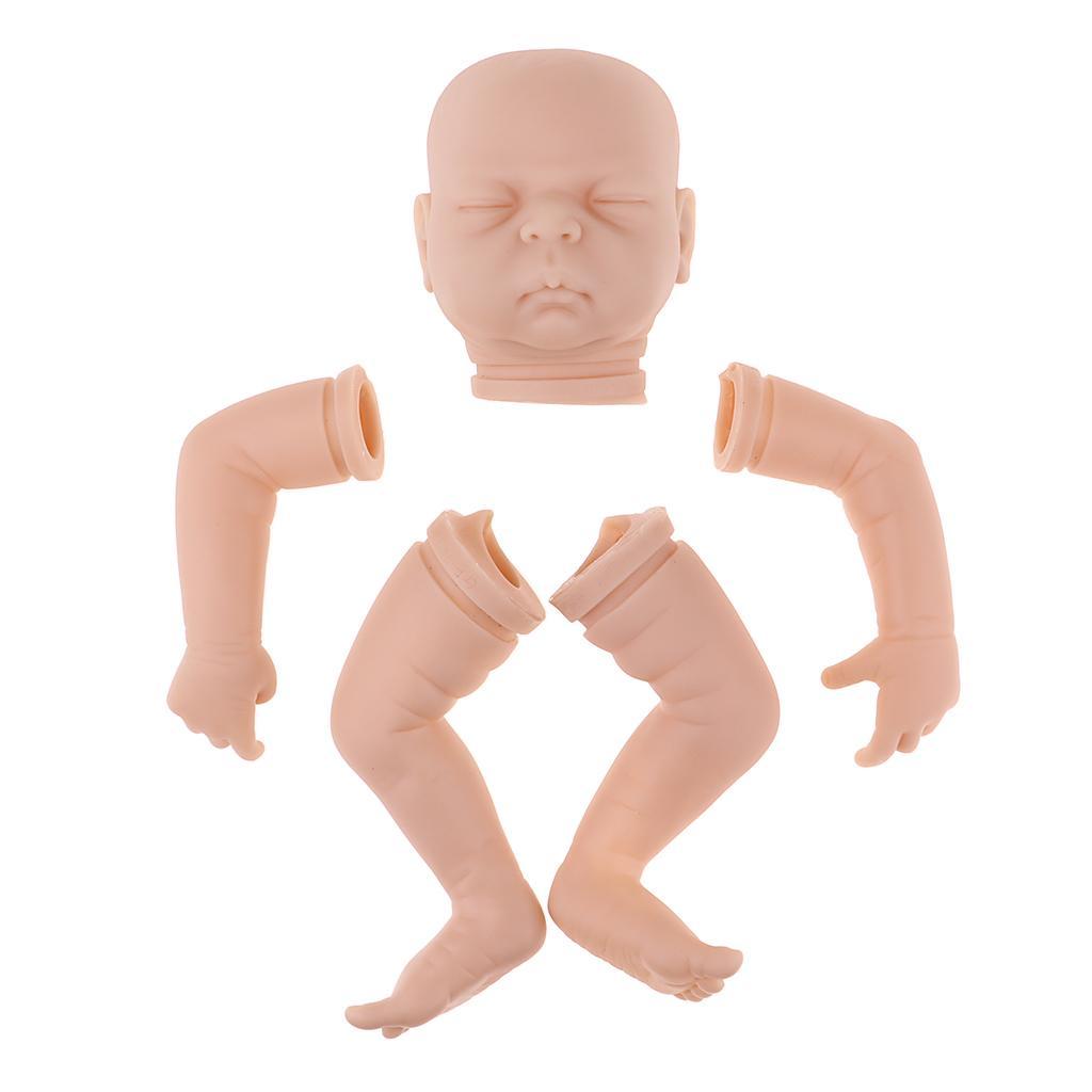 Unpainted Reborn Doll Kits Soft Vinyl Silicone Newborn Baby Doll Kit Model Set DIY Art, 20 Inch Sleeping Toddler Infant Model