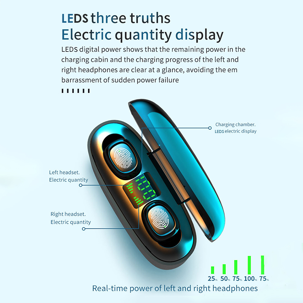 Tai Nghe G5S BT5.0 Âm Thanh Nổi Không Dây IPX7 Chất Lượng Âm Thanh 9d Chống Nước