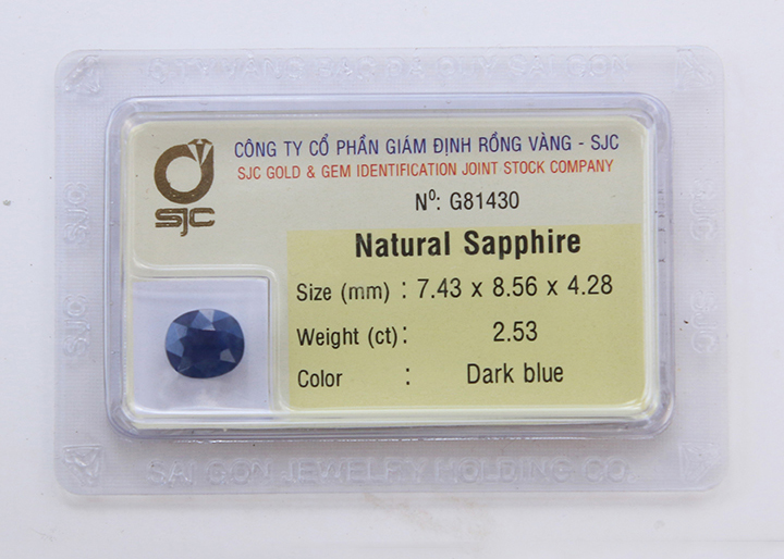 Viên đá sapphire xanh thiên nhiên SPKD