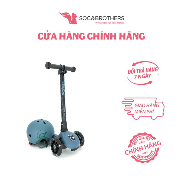 Xe scooter trẻ em Scoot and Ride Highwaykick 3 LED màu Steel