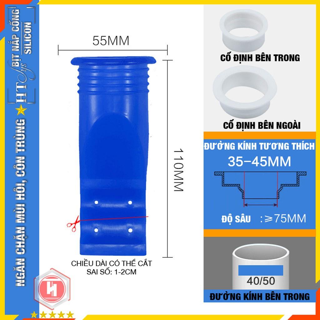 Bộ Van Ngăn Mùi Hôi Cống Kèm Nắp Nhựa, Phễu Cao Su Silicon Lắp Thoát Sàn Nhà Tắm Phòng Vệ Sinh