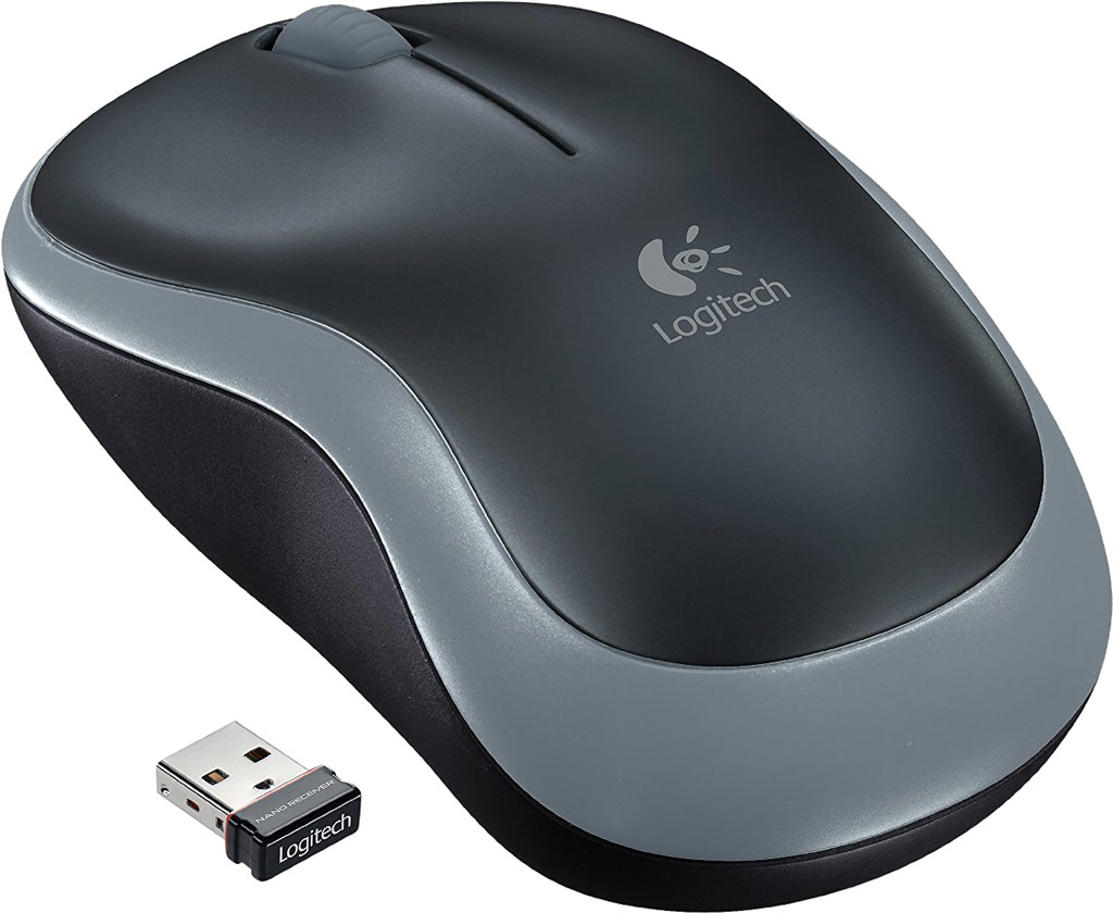 Chuột không dây Logitech M185 Xám - Hàng Chính Hãng