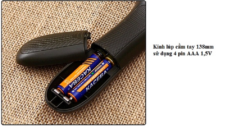 Kính lúp 1,5X-5X cầm tay dùng cho người già đọc sách báo tích hợp đèn led trợ sáng