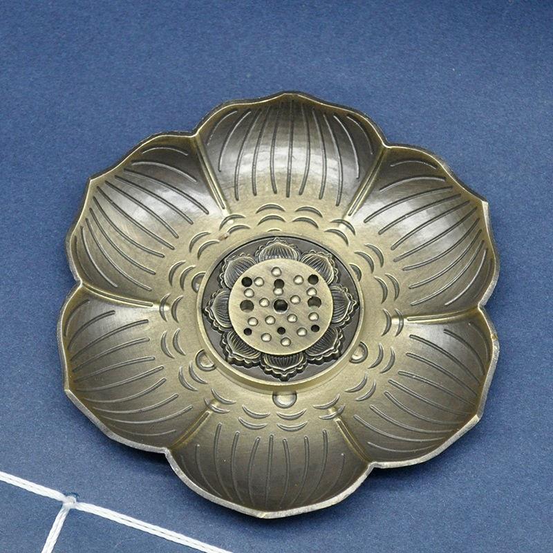 Đĩa cắm nhang và đốt trầm nụ đồng giả cổ