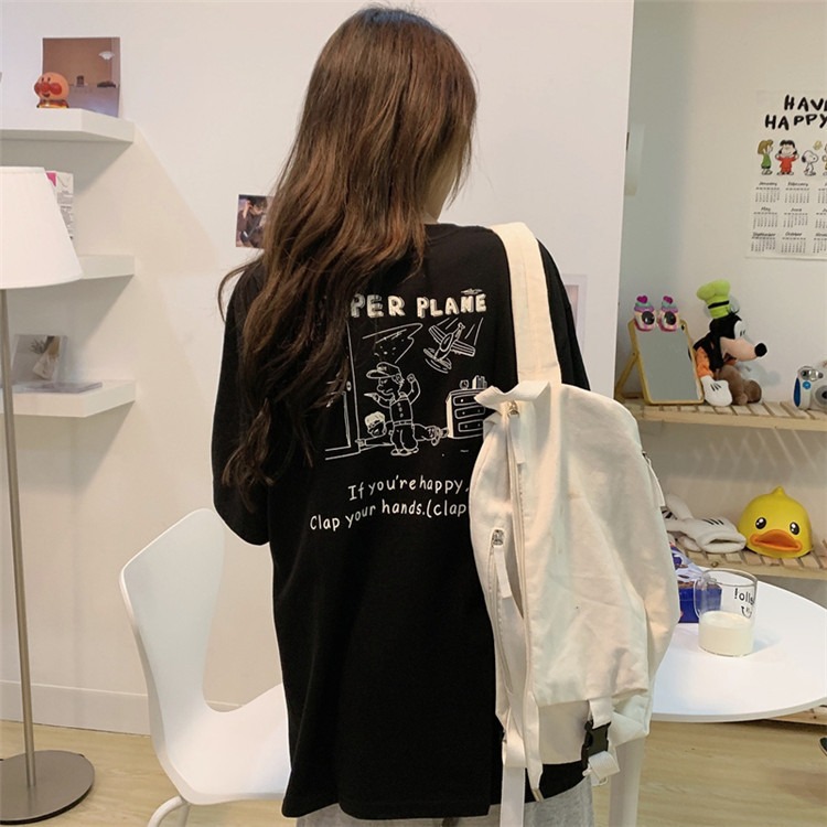 Áo Thun Nữ Tay Lỡ - Áo Phông Nam Nữ Form Rộng Unisex - PAPER PLANE - Vải Mềm Mịn Mát Dày Kita Unisex