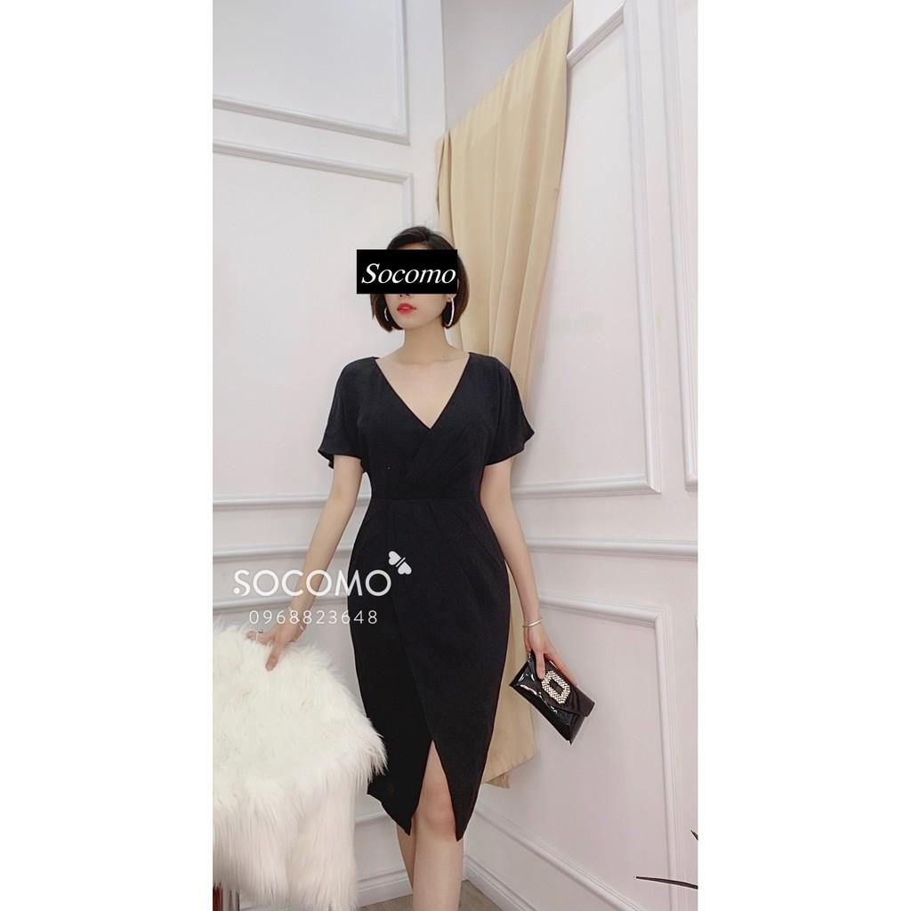 Váy Thiết Kế Tay Dơi Xếp Li Eo Socomo