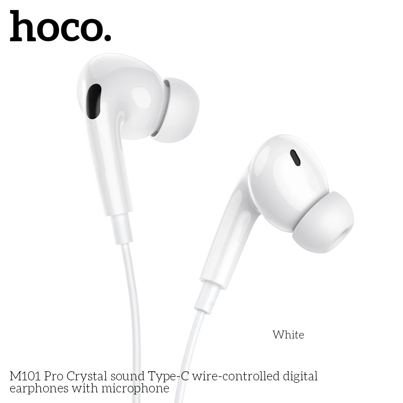 Tai nghe nhét tai jack cắm Type-C có mic hoco. M101 Pro tương thích rộng với các máy Android chân Type C và cho Iphone 15 Ipad Chân Type C - Hàng chính hãng