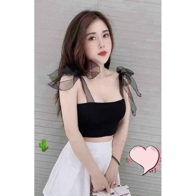 Áo croptop cột nơ vai