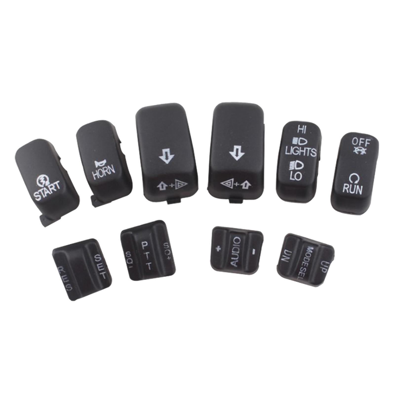 10 Pieces Motorcycles Hand Control Switch Button Caps Compatible for Harley Electra Glide 96-12