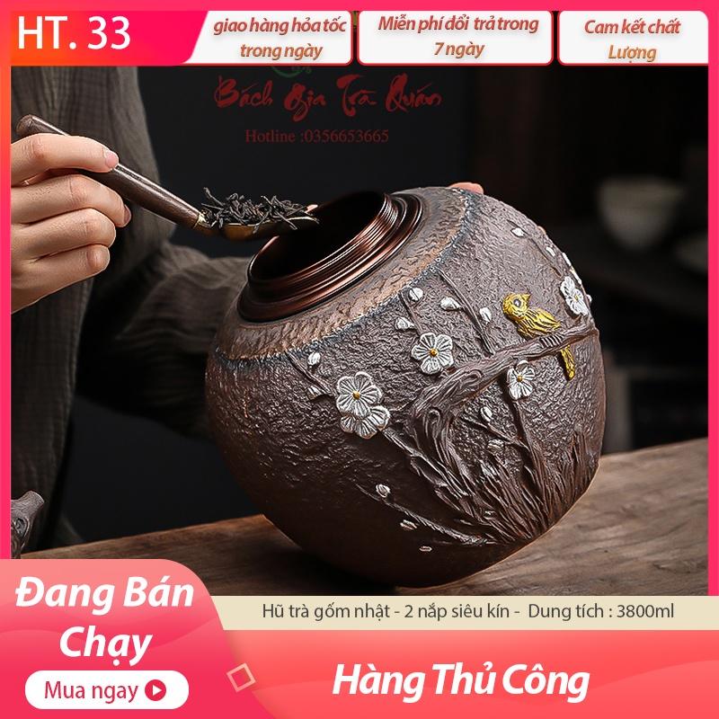 Hũ Trà Gốm Nhật Nắp Đồng 2 Lớp Siêu Kín Giúp Bảo Quản Trà Tối Ưu Nhất