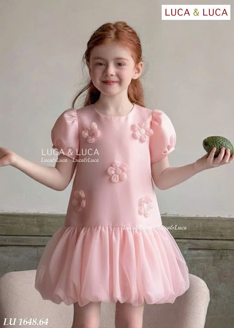 Đầm váy công chúa cho bé gái đính hoa mặc lễ tết noel giáng sinh năm mới dự tiệc từ 10-40kg chất tơ mềm